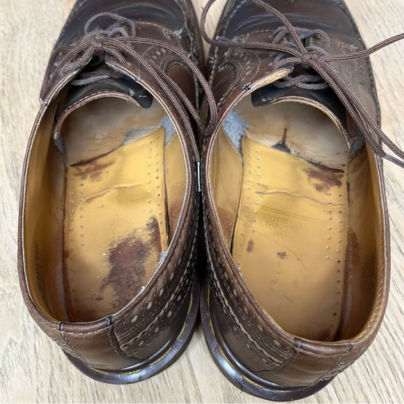 Vintage Dr. Martens 3989 Brogues Wingtip Shoes Brown Made In England M8 / W9 - Picture 10 of 14